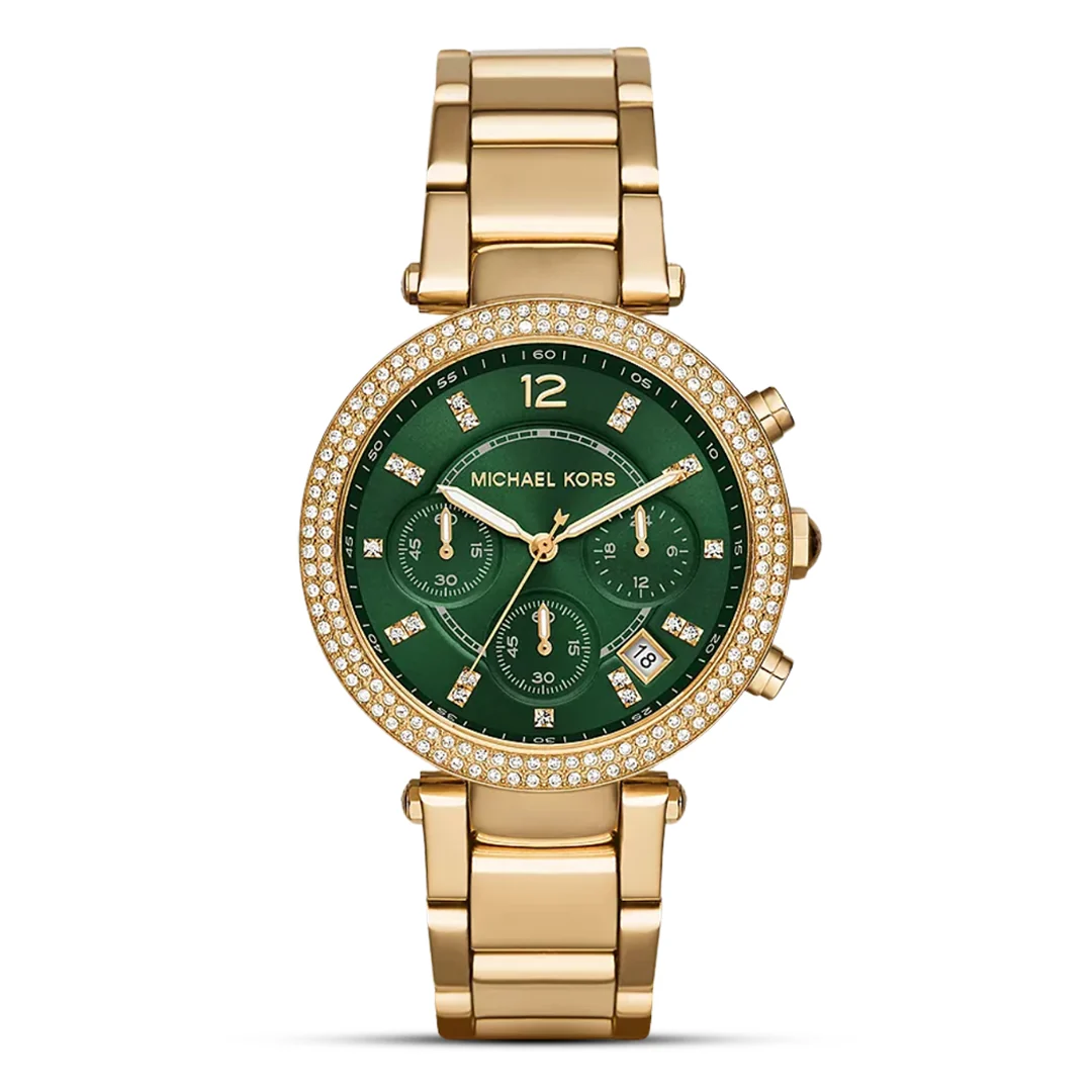 Michael Kors Parker Chronograph Green Dial Ladies Watch- MK6263 | Authentic Michael Kors Watch BD Michael Kors Parker Chronograph Green Dial Ladies Watch- MK6263 - 100% Original Michael Kors Watch in Bangladesh - Watch 24 BD